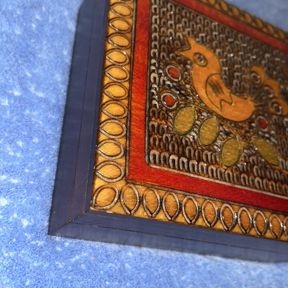 Vintage 1950’s Hand Carved Wood Bird Design Trinket Box. - Picture 5 of 8